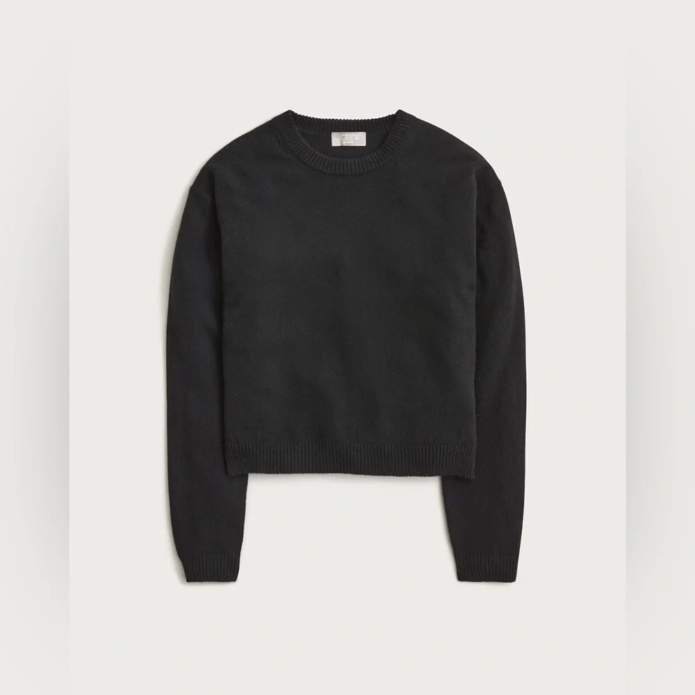 NWT J.Crew Perfect Cashmere Crewneck Sweater in Black